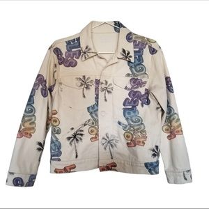 MOTHER denim Jacket Drifter Los Angeles Print Roller Skate Size S Small